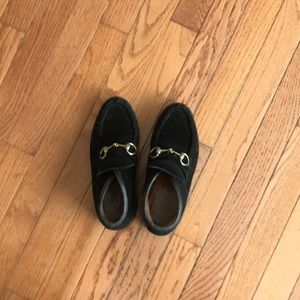 Gucci shoes loafer black suede size 34